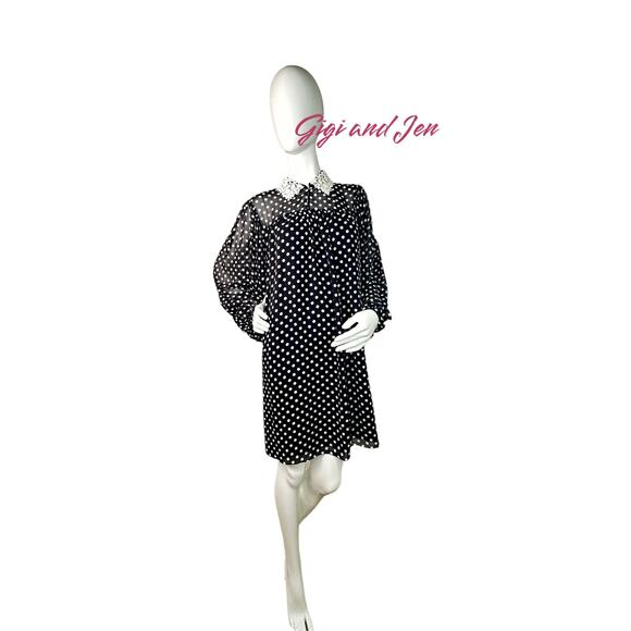 kate spade Dresses & Skirts - Kate spade Domino Dot Swing Dress Size Medium Black